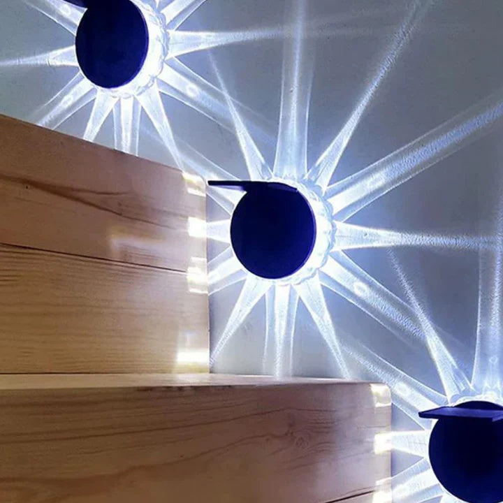 Set 4 Lampi Solare decorative model stelar cu 3 moduri de iluminare