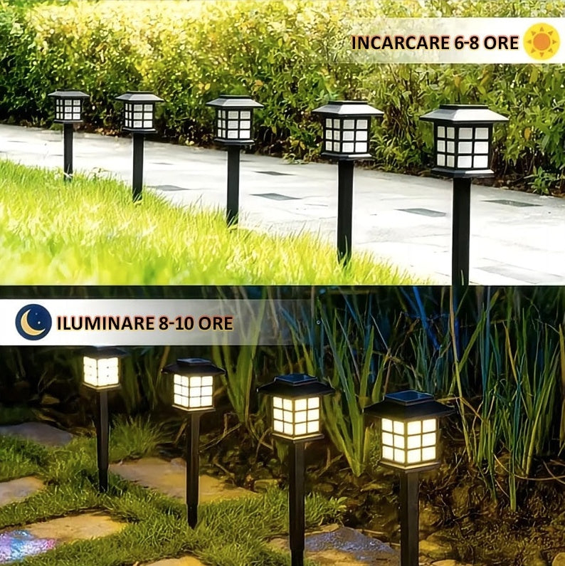 SET 6 LAMPI SOLARE FELINAR CU LED ALB