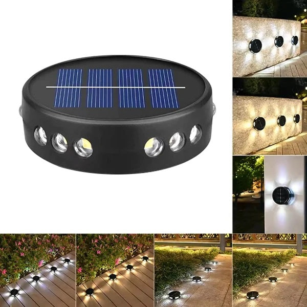 SET 6 LAMPI SOLARE ROTUNDE DE PERETE SAU SOL CU LED
