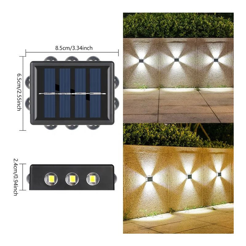 SET 8 LAMPI SOLARE DE PERETE SAU SOL CU LED IN 4 DIRECTII