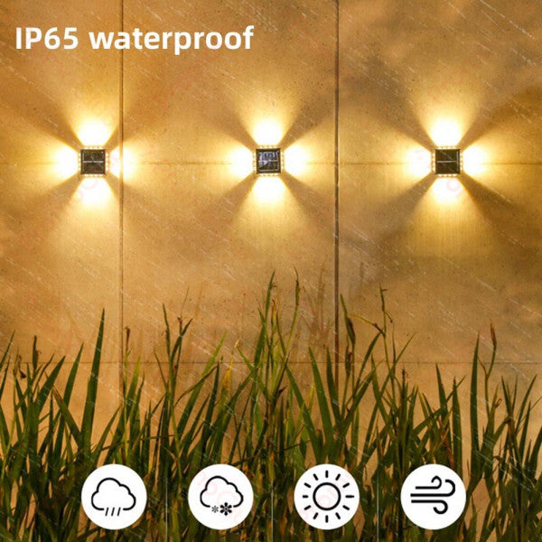 SET 8 LAMPI SOLARE DE PERETE SAU SOL CU LED IN 4 DIRECTII