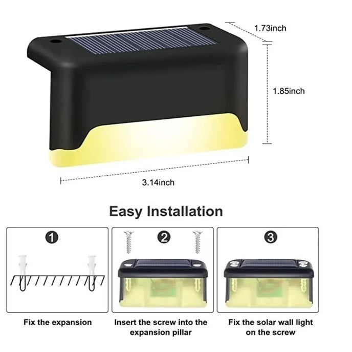Set 8 lampi solare pentru trepte sau terase, senzor de lumina
