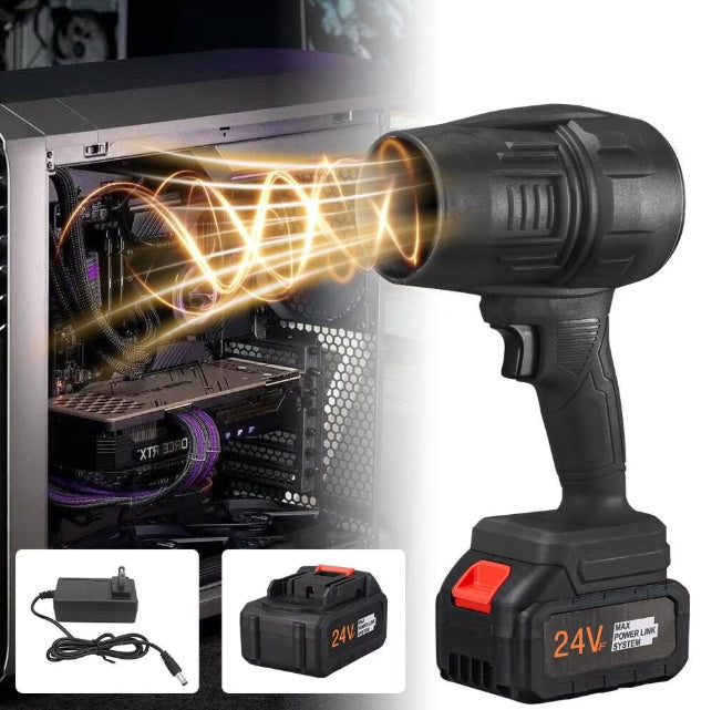 Suflanta Electrica HAN DAO 24V, Model Tip Pistol, Suflare Puternica, cu Baterie Li-Ion si Incarcare Rapida, pentru Curatare Prafului din PC, Frunze si Uscarea Masinii dupa Spalat