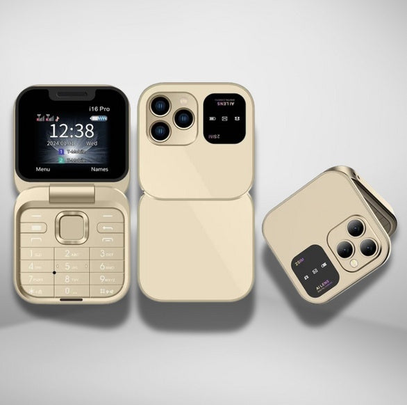 Telefon mobil mini cu ecran dublu, butoane mari, lanterna LED, camera foto, 2 x Nano SIM, player muzical, radio