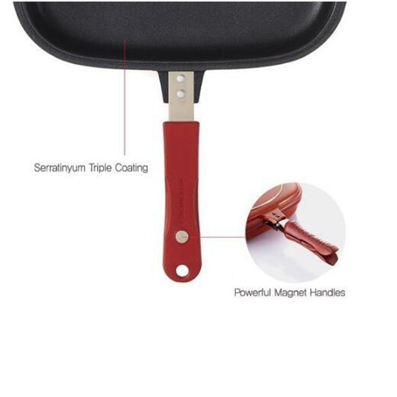 Tigaie Grill Dubla Marmorata, Antiaderenta, 34 cm
